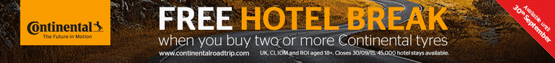 Continental Tyres - Free Hotel Break Promotion Offer