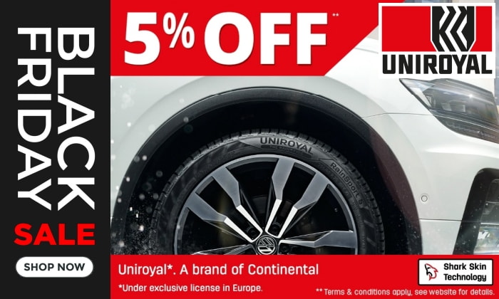Uniroyal Tyres - 5% Black Friday Cashback Promotion 2023