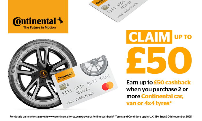 Continental Tyres - Cashback Promotion - April/May 16th 2025