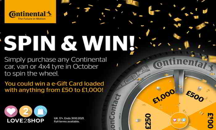 Continental Tyres - 150th anniversary consumer promotion October 2021